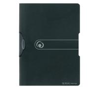 Herlitz Easy Orga To Go - Confezione di 5 cartelle per documenti con clip, in polipropilene, formato A4, colore: Nero opaco