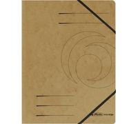 Herlitz Eckpanner Easyorga, A4, Colorspan -Karton, Braun con 2 fasce elastiche pratiche, pressione organizzativa nera - 5 pezzi NEW