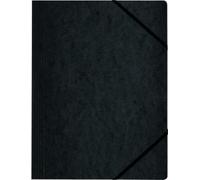 Herlitz Eckpanner Easyorga, A4, Colorspan -karton, nero con 2 bande elastiche pratiche, pressione organizzativa nera - 5 pezzi NEW