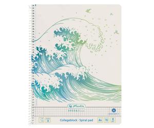 Herlitz Greenline Spiral Pad A4 70 Sheets Lined 28 Wave