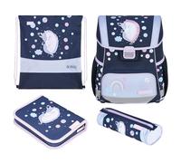 Herlitz Loop Plus, Cartella primaria Unisex-Bambini e Ragazzi, Blu Scuro, Rosa, Azzurro, 31 x 22 x 37 cm, 17 l
