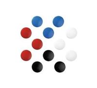 Herlitz MTS Magnete - Magneti piatti rotondi, 30 mm, 15 g, 10 pezzi, in blister, colore: Blu/Rosso/Nero/Bianco