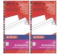 Herlitz Paper24 - Buste formato DIN lungo, con chiusura adesiva, colore: Bianco (senza finestra, 50 pezzi)