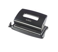 Herlitz - Perforatrice con arresto, 1 pezzo, in scatola pieghevole trasparente, 1,2 mm, nero
