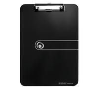 Herlitz Portablocco A4,Alta Qualità, Meccanismo di Bloccaggio e Occhiello per Appenderlo, FSC Mix, per Ristoranti Fiere Hostess, 11205663, Nero