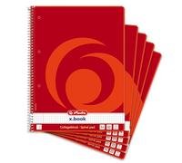 Herlitz Quaderno per il college, formato A4, rigatura 22, 80 fogli, bordo interno, 5 pezzi