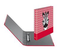herlitz Raccoglitore ad anelli, formato A4 (2 anelli, 25 mm), motivo: Cute Animals Zebra, 1 pezzo