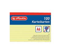 Herlitz Schede per appunti, 100 pezzi, Formato A6, Giallo