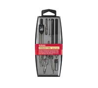 Herlitz - Set con compasso, 7 pezzi, colore nero