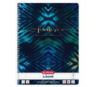 Herlitz New Batik Fearless - Blocco a spirale, formato A4, 80 fogli, linea 28, 1 pezzo