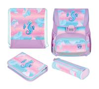 Herlitz Loop Plus, Cartella primaria Unisex-Bambini e Ragazzi, Lilla, Turchese, Rosa, 31 x 22 x 37 cm, 17 l