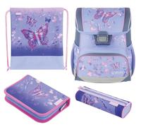 Herlitz Zaino per la scuola Loop Plus Butterflies, farfalla, 37 x 31 x 22 cm, Fantasia