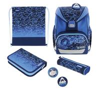 Herlitz Zaino per la scuola UltraLight Plus, Blue Shark, riempito, 1 pezzo, multicolore, 36 x 28 x 21 cm, Casual