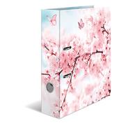 HERMA 10 raccoglitori A4 con fiori di ciliegio, larghezza 7 cm, in cartone robusto, con stampa esterna e interna colorata, con motivo floreale, 19556