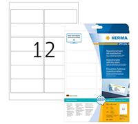 HERMA 10017 - Etichette per indirizzi, formato DIN A4, rimovibili, 99,1 x 42,3 mm, 800 fogli, opache, autoadesive, stampabili, rimovibili e riutilizzabili, 9.600 etichette adesive, colore: bianco