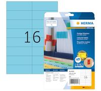 HERMA 10240 etichette autoadesive colorate, 16 etichette per foglio A4, 640 fogli, 105 x 37 mm, 10240 etichette, rimovibili, per stampanti laser e a getto d'inchiostro, blu