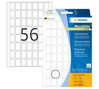 HERMA 10603 Etichette multiuso 12x18 mm bianche Mobili/carta rimovibile opaca 1792 pz.