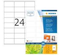 HERMA 10728 Recycled Labels DIN A4 (70 x 36 mm, 80 Sheets, Recycled Paper, Matte