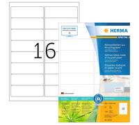 HERMA 10730 Recycled Labels DIN A4 (99.1 x 33.8 mm, 80 Sheets, Recycled Paper, M