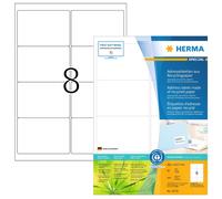 HERMA 10732 Recycled Labels DIN A4 (99.1 x 67.7 mm, 80 Sheets, Recycled Paper, M