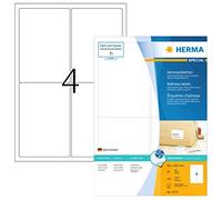 HERMA 10777 - Etichette per indirizzi per stampanti a getto d'inchiostro, 80 fogli, 96 x 139,7 mm, 4 fogli A4, 320 pezzi, autoadesive, stampabili, opache, per stampante a getto d'inchiostro, colore: