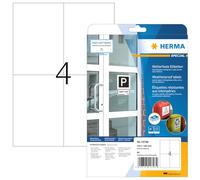 HERMA 10796 - Etichette resistenti alle intemperie, 20 fogli, 105 x 148 mm, 4 fogli A4, 80 pezzi, autoadesive, stampabili, opache, per esterni, in carta speciale, colore: Bianco