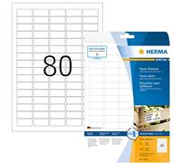 HERMA Etichette per Marcatura, 35,6 x 16,9 mm, Etichette Adesive A4 per Stampante, 80 Etichette per Foglio, Bianco