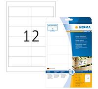 HERMA 10907 Power - Etichette formato DIN A4, set da 32 (97 x 42,3 mm, 800 fogli di carta opaca), autoadesive, stampabili, universali, estremamente resistenti, 9.600 etichette, colore: bianco