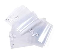 HERMA 14275 - Copertine per libri da 27,5 x 54 cm, in pellicola resistente, con etichetta per scrivere e protezione dei bordi saldati, set da 10 pezzi, colore: trasparente