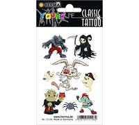 HERMA 15196 - Tatuaggi temporanei zombie, 8 pezzi, tatuaggi adesivi da incollare, con motivo di lupo mannaro, tatuaggi per bambini, per compleanno, carnevale, bambini, adulti