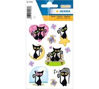 HERMA 15462-11 adesivi glitterati per bambini, motivo: gattino, autoadesivi, permanenti, per ragazze e ragazzi, colorati