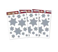 HERMA 15547 - Set di 45 immagini per finestre di Natale, stelle argentate, autoadesive, adesivi per finestre per bambini, adesivi per finestre rimovibili, adesivi per cameretta dei bambini