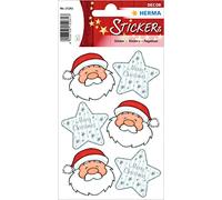 HERMA 18 adesivi natalizi, carta opaca, autoadesivi, decorazioni natalizie, etichette adesive permanenti per Natale, regali, artigianato, calendario dell'Avvento, colorati, 15261