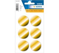 HERMA 18 etichette adesive dorate, Ø 32 mm, rotonde, vuote, opache, permanenti, dorate