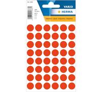 HERMA 1866 adesivi a puntini, colore rosso chiaro, 240 pezzi, Ø 13 mm, 48 per foglio, autoadesivi, punti di marcatura per calendario, agenda, artigianato, carta bianca, con punti di colore