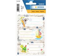 HERMA 1892 - Etichette per libri da scrivere, 9 pezzi, 76 x 35 mm, autoadesive, a righe, per scuola, bambini, ragazze, ragazzi, multicolore