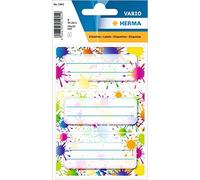 HERMA 1901 - Etichette per libri da scrivere, 9 pezzi, 76 x 35 mm, autoadesive, a righe, per scuola, bambini, ragazze, ragazzi, multicolore