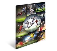 HERMA 19188 ArtLine Calcio - Cartellina portadocumenti, formato DIN A3, in plastica resistente, con linguette interne stampate ed elastico, per bambini, ragazzi e ragazze