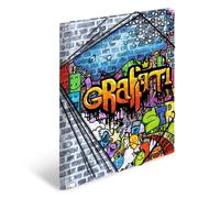 HERMA 19237 ArtLine Graffiti - Cartellina portadocumenti, formato DIN A4, in plastica resistente, con linguette interne stampate ed elastico, per bambini, ragazzi e ragazze
