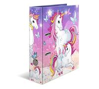 HERMA 19276 Raccoglitore A4, 7 cm di larghezza, Cartella portadocumenti in cartone per scuola e ufficio, stabile, ad anelli, per bambini