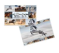 Herma 19378 - Base per scrivania antiscivolo, formato 55 x 35 cm, double-face, per bambini, 1 tappetino per scrivania Format 55 x 35 cm cavallo