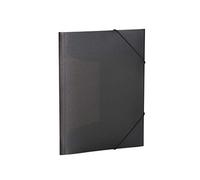 HERMA 19501 - Cartellina portadocumenti, formato A4, colore nero, traslucido, in plastica, con alette interne ed elastico, per ragazzi e ragazze