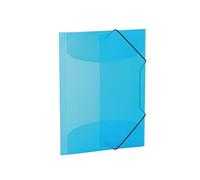 HERMA 19506 - Cartellina portadocumenti formato A4, 3 pezzi, in plastica, con alette interne ed elastico, set di cartelle in plastica resistente, per ragazzi e ragazze, colore: azzurro trasparente