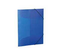 HERMA 19507 - Cartellina portadocumenti formato A4, 3 pezzi, in plastica, con alette interne ed elastico, set di cartelle in plastica resistente, per ragazzi e ragazze, colore: blu traslucido