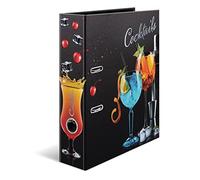 HERMA 19566 Raccoglitore A4 Flavors Cocktails, 7 cm di larghezza, motivo: raccoglitore per ricette fai da te in cartone con stampa interna per cucina e casa, robusto raccoglitore ad anelli in cartone