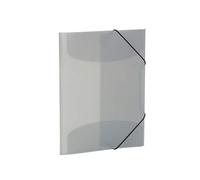 HERMA Elastic Folder Translucent in Grey, A4, Sturdy Plastic, with 3 Inner Flaps