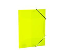 HERMA 19655 - Cartellina portadocumenti in formato A4, in plastica resistente, lavabile, con alette interne ed elastico, per bambini, ragazzi e ragazze, confezione da 3 pezzi, colore: giallo fluo traslucido