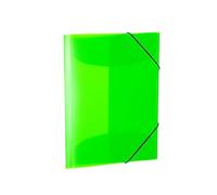 HERMA 19658 - Cartellina portadocumenti formato A4, colore: verde fluo, per bambini, con alette interne ed elastico, in plastica resistente, per ragazzi e ragazze