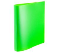 HERMA 19713 Raccoglitore ad anelli A4 traslucido verde fluo, sottile, 2 anelli, larghezza 25 mm, cartella in plastica con supporto per scuola e ufficio, raccoglitore ad anelli in plastica robusta per