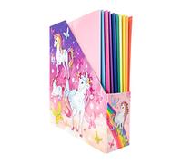 HERMA 19715 - Portariviste formato A4 con motivo unicorno, larghezza 7,5 cm, pieghevole, in cartone resistente, sottile per ragazze e ragazzi, raccoglitore per conservare documenti, documenti,